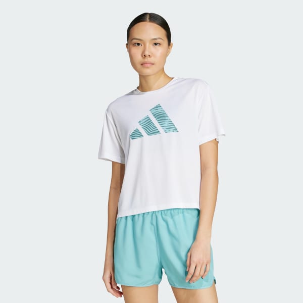 Wit Adi365 Essentials Brand Love Hardloop-T-shirt
