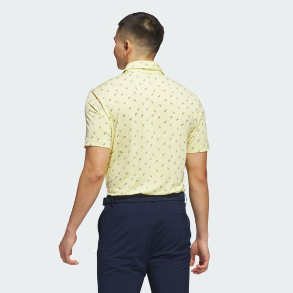 Yellow Ultimate365 Printed Mesh Polo Shirt