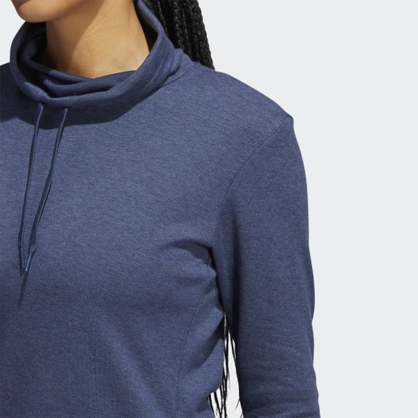 Blue Mélange High Mock Pullover U5308