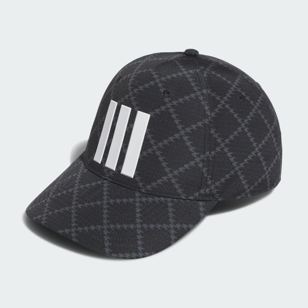 Black 3-Stripes Tour Houndstooth Print Hat