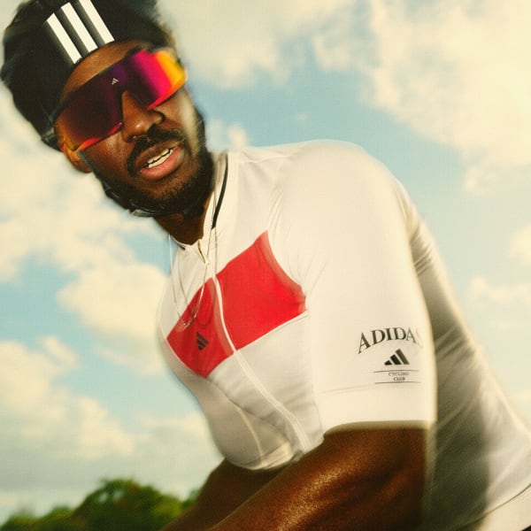 Vit adidas Heritage Tempo 3-Stripes Cykeltröja
