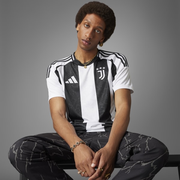 ユベントス adidas シャツ 黒/白　オーセンティック仕様 adidas tシャツ ユベントス 24/25 ホームユニフォーム