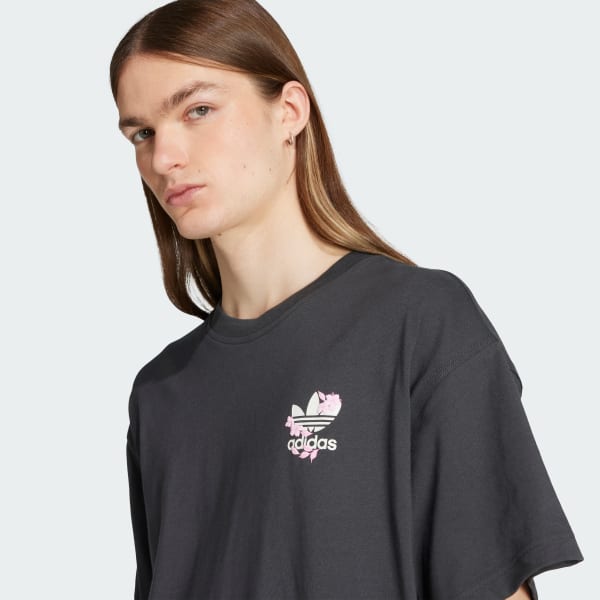 adidas Florals Logo Oversized T-skjorte Grå adidas Norway