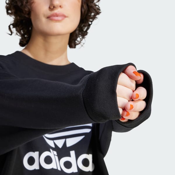 adidas Trefoil Sweatshirt Zwart adidas Offici le Shop
