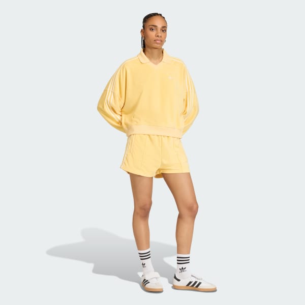 Oransje TERRY TOWEL V NECK LONG SLEEVES Poloskjorte