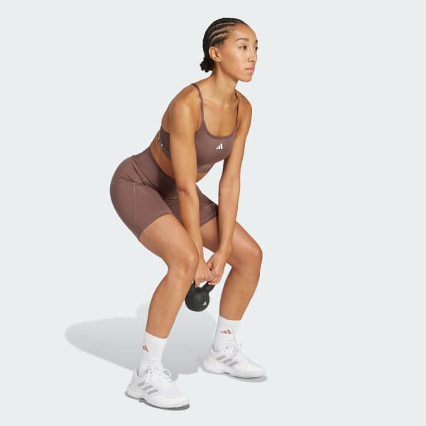 Brown Aeroreact Training 3-Stripes Bra