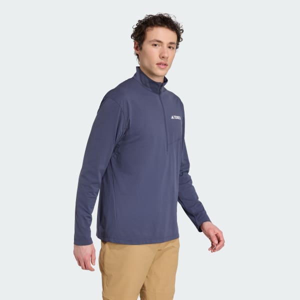 Blauw Terrex Multi Climacool Longsleeve met Halflange Rits