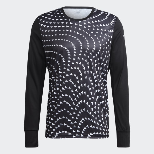 Negro Top Manga Larga Estampado Brand Love