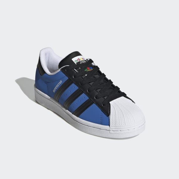 adidas superstar black and blue