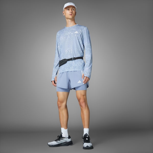 Grey Own the Run CLIMACOOL 3-Stripes Long Sleeve Tee