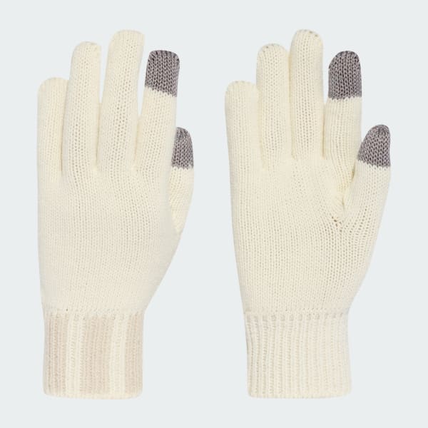 bílá Logo Knit Gloves