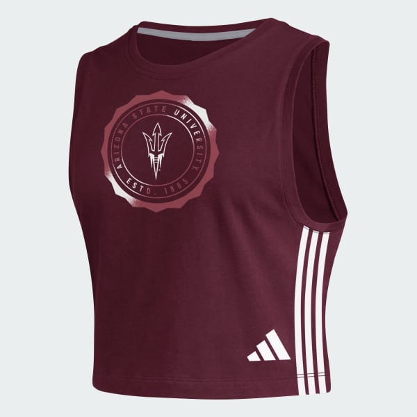 adidas ASU Crop Tank Top - Burgundy | Free Shipping with