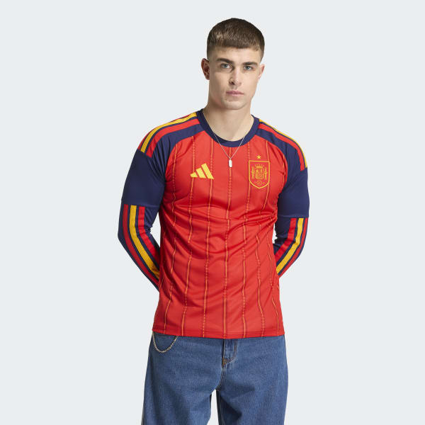 adidas Spain 26 Home Long Sleeve Jersey - Red | Free Shipping with