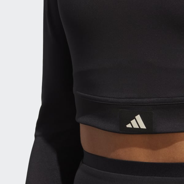 cierna Tričko Sports Club Long Sleeve Crop