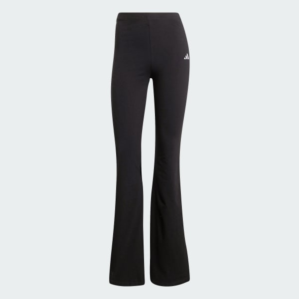 Black Essentials Small Logo Flared Leggings