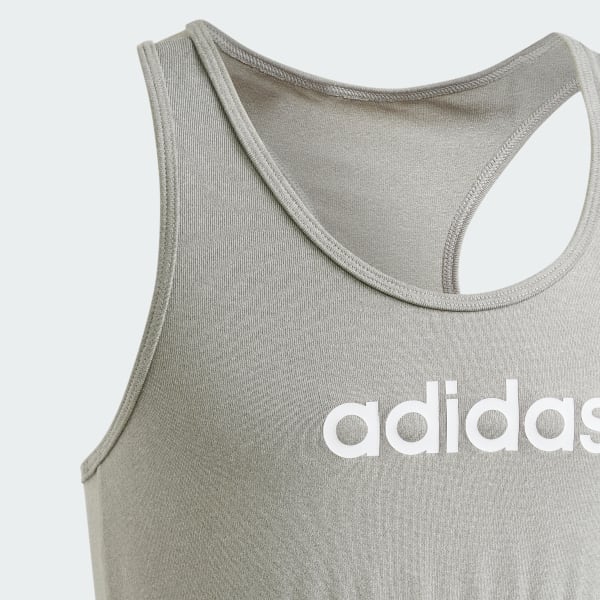 Szary adidas Sports Single Jersey Fitted Bra Top