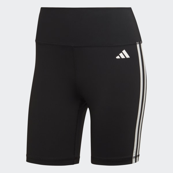 Preto Calções Justos com Cintura Subida 3-Stripes Training Essentials