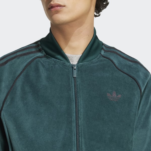 adidas SST Adicolor Velour Track Top - Green | Free Shipping with