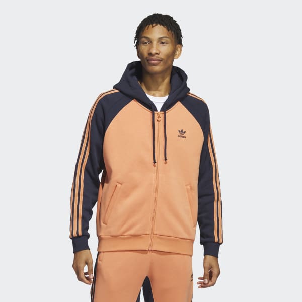 adidas SST Fleece Hooded Track Jacket Orange adidas Canada