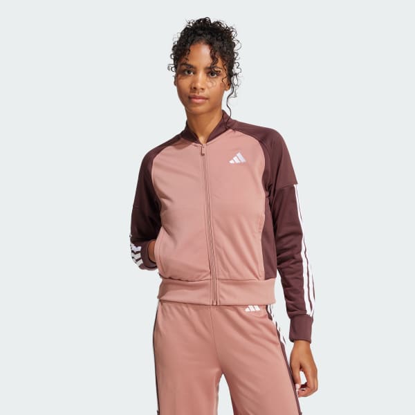 adidas Tricot 3-Stripes Fashion Track Top - Pink | Free