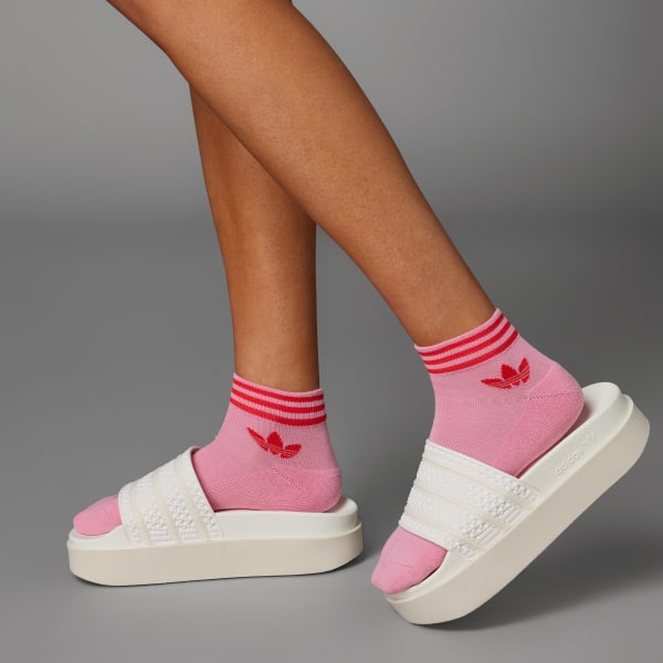 Weiss Trefoil Ankle Socken, 3 Paar