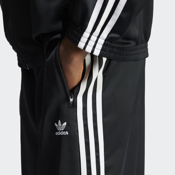 adidas originals★W WIDE LEG SATIN PANTS adidas Blue Version Wide Leg Satin Pants - Black | Free Shipping