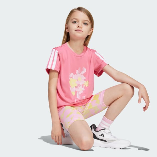 Rosa Conjunto Estampado Train Essentials Flower Infantil