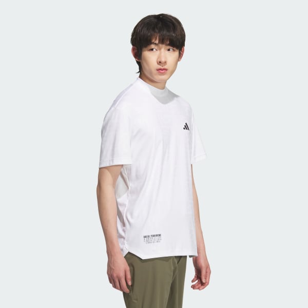 ホワイト 【ゴルフ】BOSロゴ柄デボス モックネック 半袖シャツ