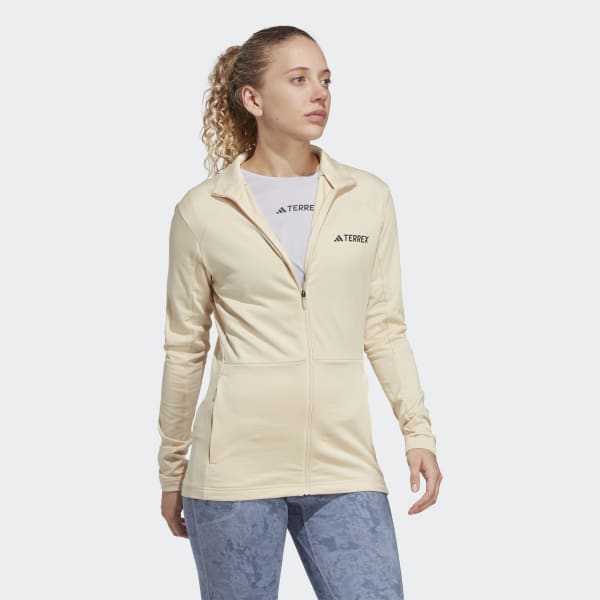 adidas TERREX Multi Fleece Hiking Beige Women\'s | | Full-Zip adidas Jacket - US