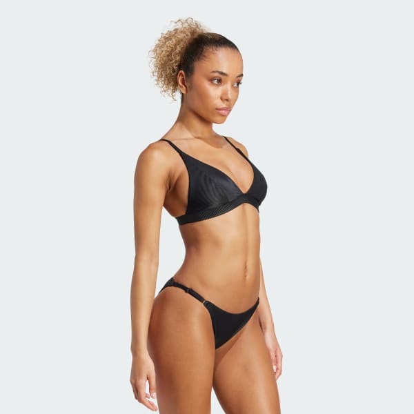Zwart Iconisea Ribbed Padded Triangle Bikinitopje