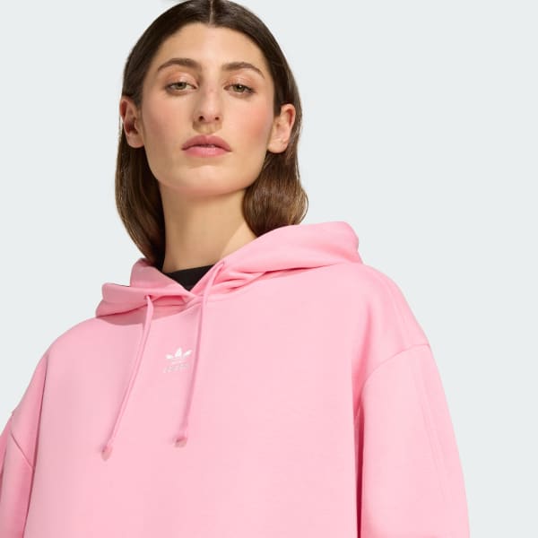 adidas Essentials Oversized Fleece Hoodie - Pink | Free Shipping