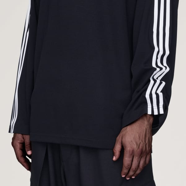 adidas Y-3 Long Sleeve Tee 3-Stripes - Black | Free Shipping