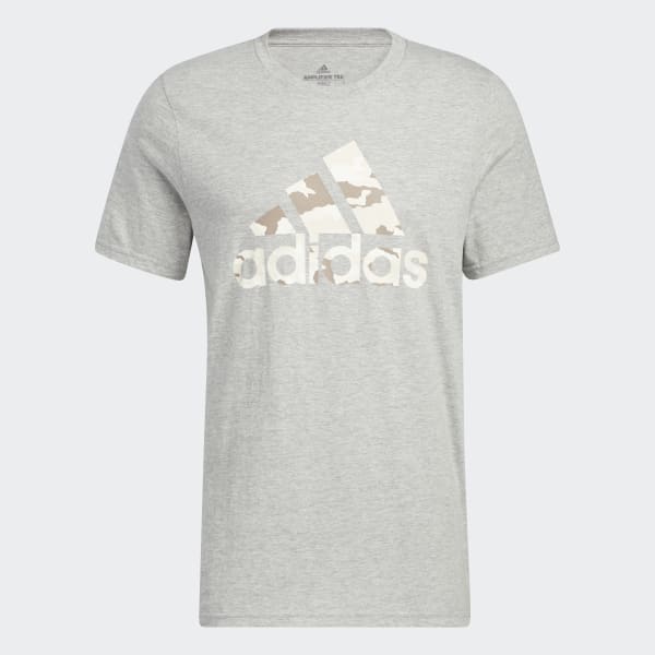 Gris Playera Badge of Sport Estampada Camo DVL88
