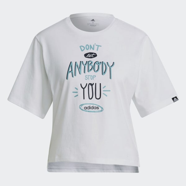 Blanco Camiseta Estampada Don't Let Anybody Stop
