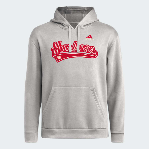 adidas University of Nebraska Cornhuskers Fleece Hoodie Grey Free Shipping with adiClub adidas US