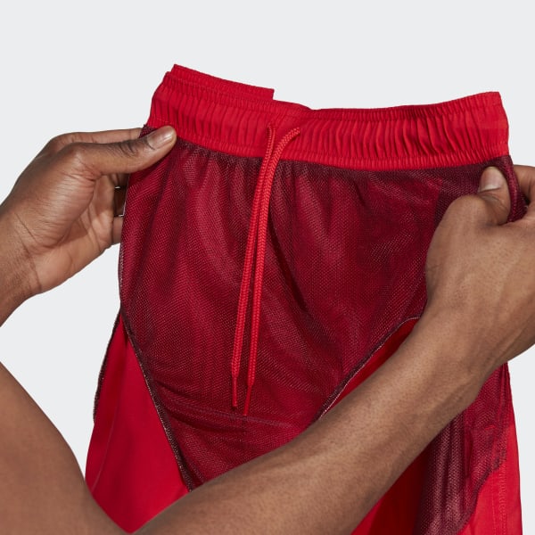 Rot Kurze, einfarbige Badeshorts