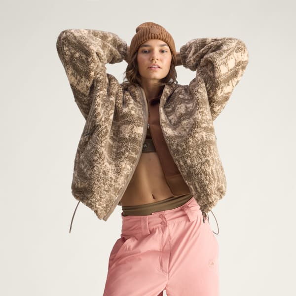 adidas By Stella McCartney Full-Zip Printed Winter Fleece - Beige