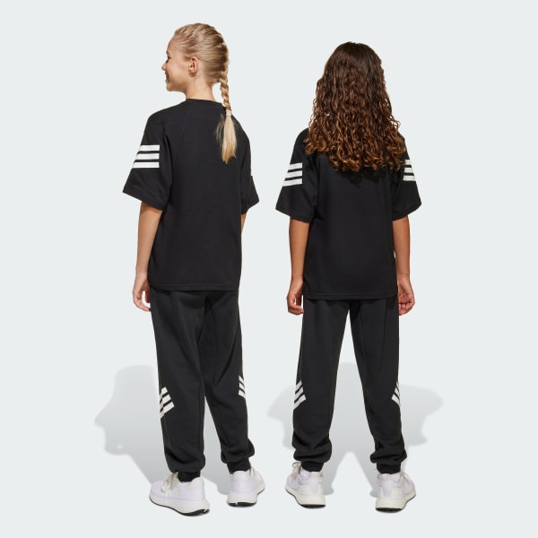 Μαύρο Future Icons 3-Stripes Wide Pants Kids