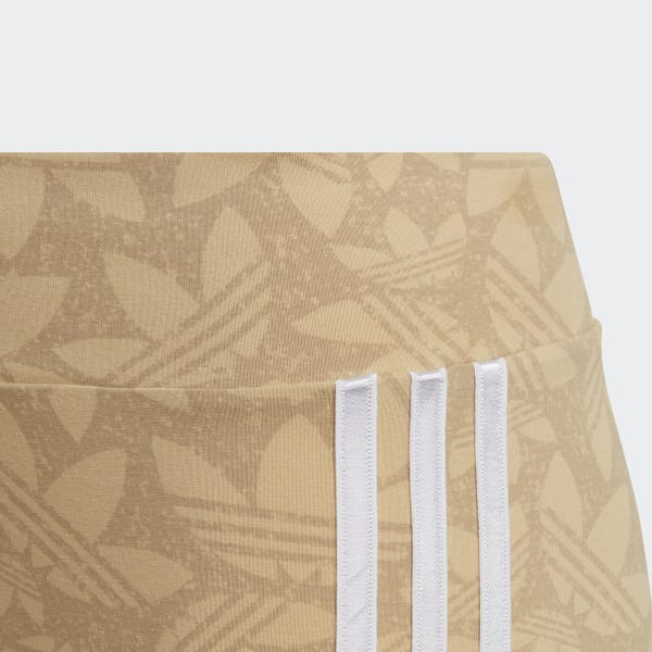 Beige Licras Estampadas Pretina Alta