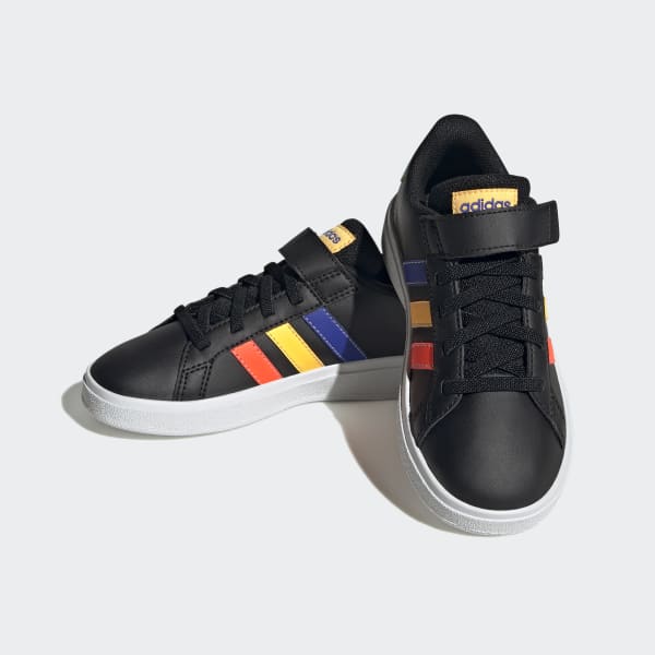 Negro Tenis adidas Grand Court Court Cordones Elásticos y Tira Regulable