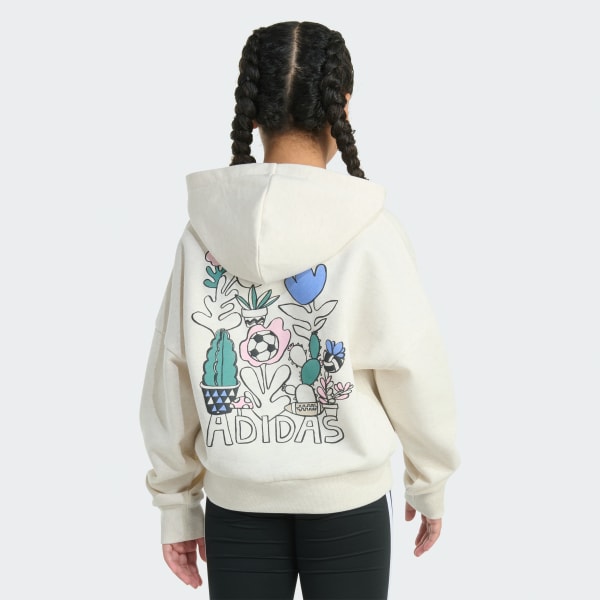 White HTR MULTI GRX HOODED PULLOVER
