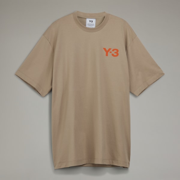 Brązowy Y-3 Classic Chest Logo Tee HBO64