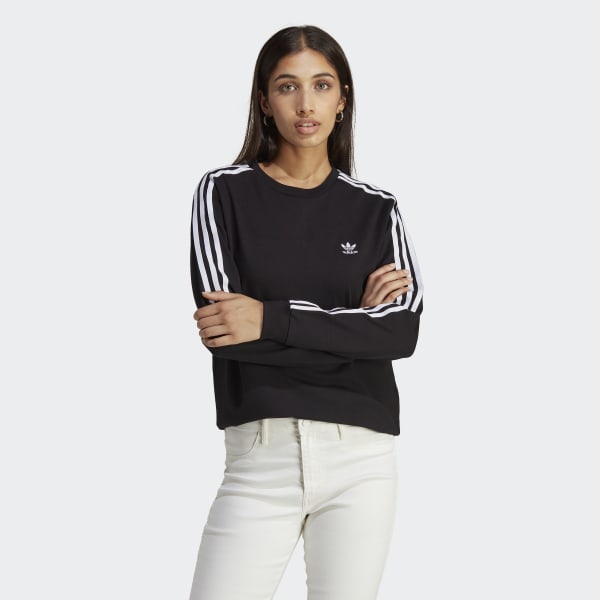 cerná Tričko Adicolor Classics Long Sleeve