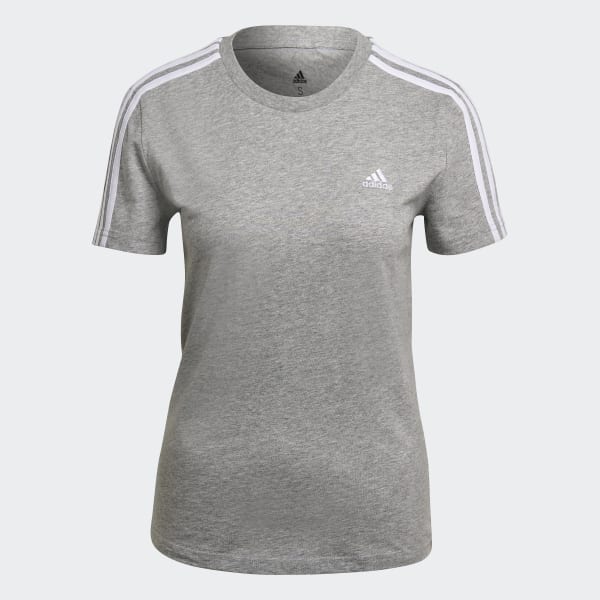 Grey LOUNGEWEAR Essentials Slim 3-Stripes T-Shirt 28870