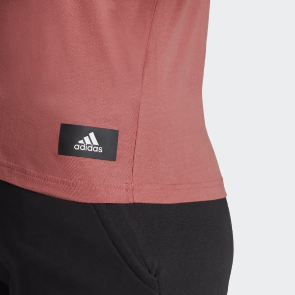 Czerwony adidas Sportswear Future Icons 3-Stripes Tee M1090
