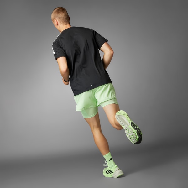 adidas Own the Run 3-Stripes 2-in-1 Shorts - Black, Women's Running