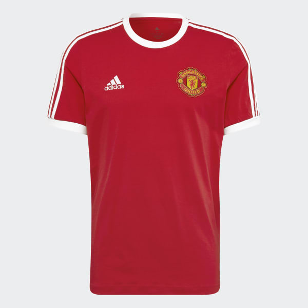Red Manchester United 3-Stripes Tee VU641