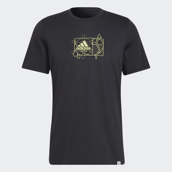 Grey Tennis Golden Cut Graphic T-Shirt YY693