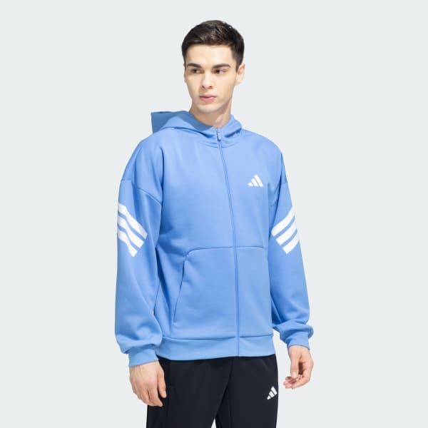 Blue Future Icons 3 Stripes Full Zip Hoodie