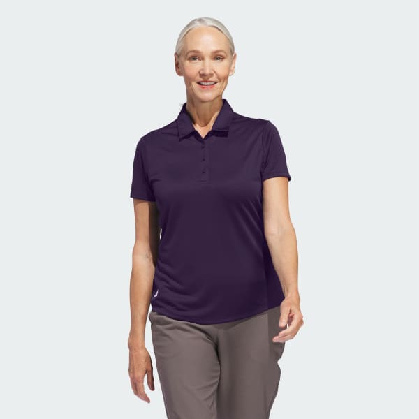 Morado Camiseta Polo Manga Corta Solid Performance Mujer